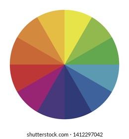 Flat design Color wheel isolated on white
