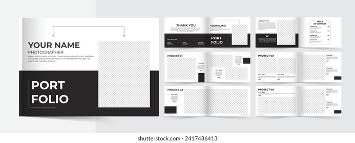 Flat design colored portfolio template