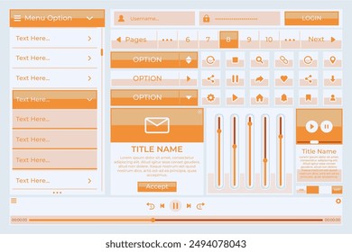 flat design colored ui kit collection vector design in eps 10