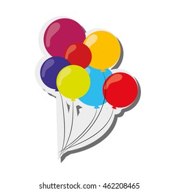 flat design colorful balloons icon vector illustration