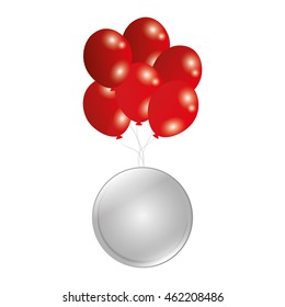flat design colorful balloons icon vector illustration