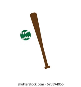 Flat design colorful baseball objects. Vector illustration.