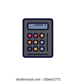 Flat design colorful calculator. Vector illustration