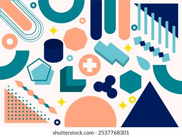 Flat design colorful geometric background vector design
