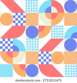 Diseño plano patrón geométrico colorido