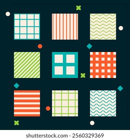 Flat design colorful geometric shape illustration