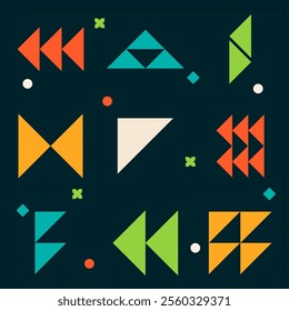 Flat design colorful geometric shape illustration