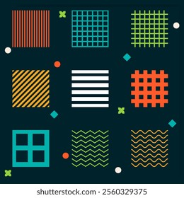 Flat design colorful geometric shape illustration