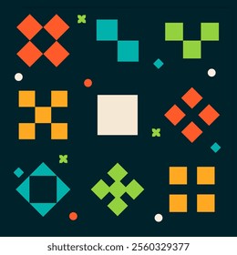 Flat design colorful geometric shape illustration
