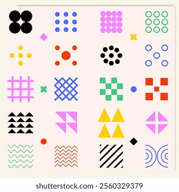 Flat design colorful geometric shape illustration