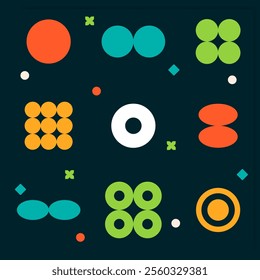 Flat design colorful geometric shape illustration