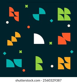 Flat design colorful geometric shape illustration