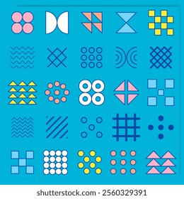 Flat design colorful geometric shape illustration