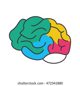 flat design colorful human head icon vector illustration