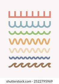flat design colorful lines collection set