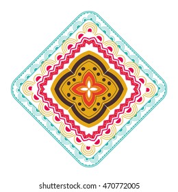 flat design colorful mandala icon vector illustration