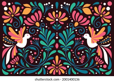 Flat design colorful mexican  background