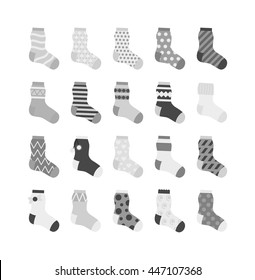 Flat design colorful socks icon vector illustration