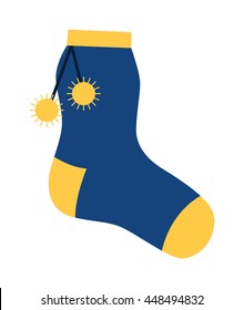 Flat design colorful socks icon vector illustration