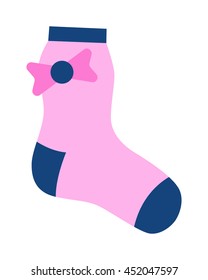 Flat design colorful socks icon vector illustration
