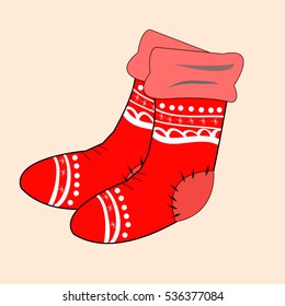 Flat design colorful socks icon vector illustration