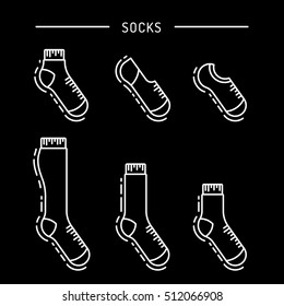 Flat design colorful socks set vector illustration.