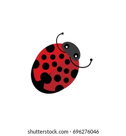 Flat design colorful sweet cartoon bug. Vector illustration.