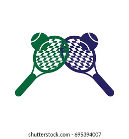 Flat design colorful tennis objects. Vector illustration.