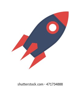 flat design colorful toy rocket icon vector illustration