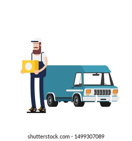 Flat design colorful vector illustration concept for grocery delivery