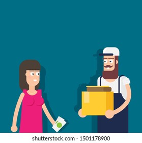 Flat design colorful vector illustration concept for delivery