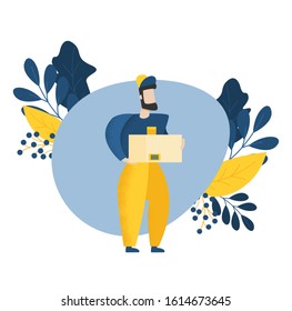 Flat design colorful vector illustration concept for delivery