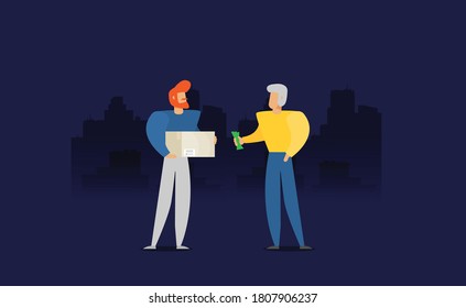 Flat design colorful vector illustration concept for delivery