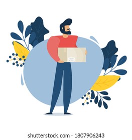 Flat design colorful vector illustration concept for delivery