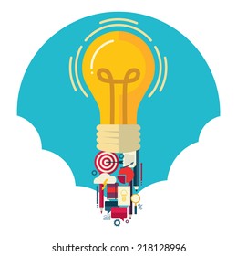 Flat design colorful vector illustration concept for creative idea isolated on white background