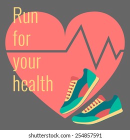 Flat design colorful vector illustration concept for jogging isolated on bright background