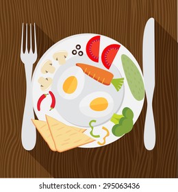 Flat design colorful vector illustration concept for pleasure of eating vegetarian food, dieting, weight loss, keeping fit, healthy nutrition, restaurant menu.