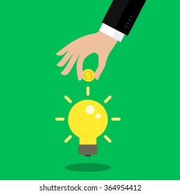 Flat design colorful vector illustration concept for crowdfunding, investing into ideas