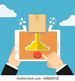 Flat design colorful vector illustration concept for fast delivery service.