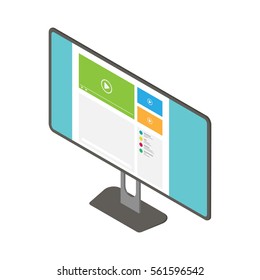 Flat design colorful vector illustration concept for distance education, online learning for web banners. Isolated on bright background. Isometric.