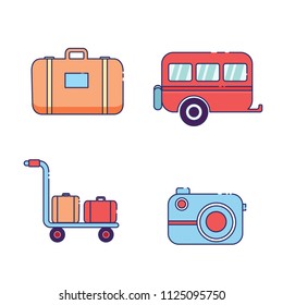 Flat Design Colorized Travel Pack Icon