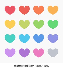 Heart Icons Full Flat Ui Colors Stock Vector (Royalty Free) 776786788