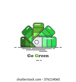 Flat design colour chart in shades of green. EPS10 vector format.