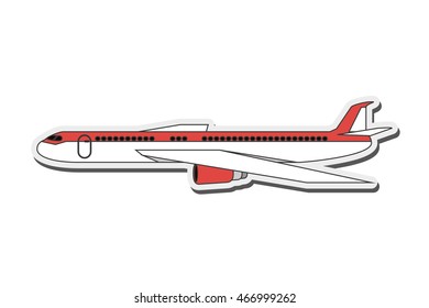 flat design comercial airplane icon vector illustration