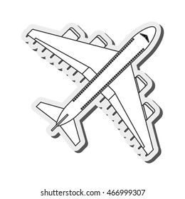 flat design comercial airplane icon vector illustration