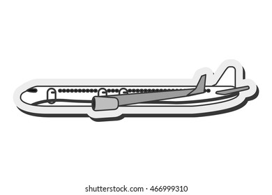 flat design comercial airplane icon vector illustration