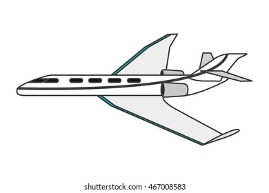 flat design comercial airplane icon vector illustration