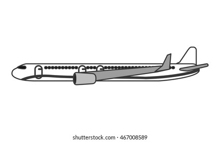 flat design comercial airplane icon vector illustration