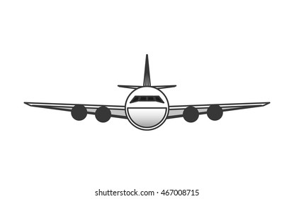 flat design comercial airplane icon vector illustration