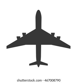 Flat Design Comercial Airplane Icon Vector Illustration